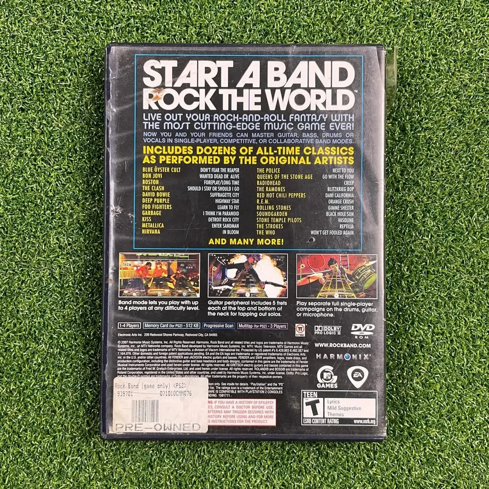 Rock Band (Sony PlayStation 2, 2007) PS2 No Manual